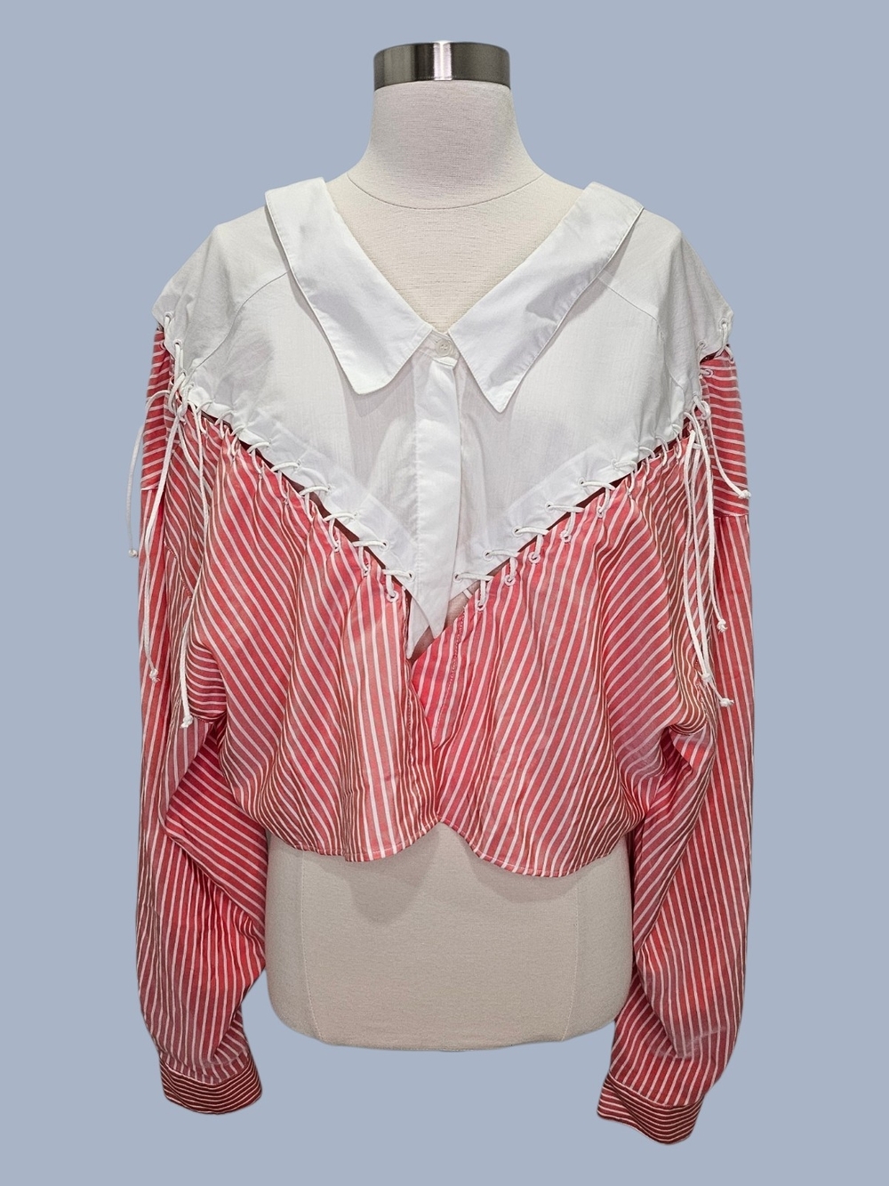 Ben Taverniti Unravel Project NWT Lace Up Stripe Shirt